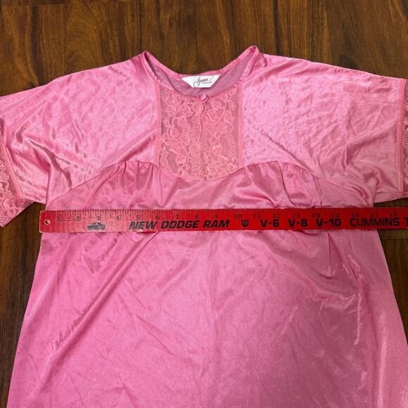 Vintage Henson Kickernick Nightgown Chemise Pink Lace Details Women’s Size Small - Picture 7 of 7